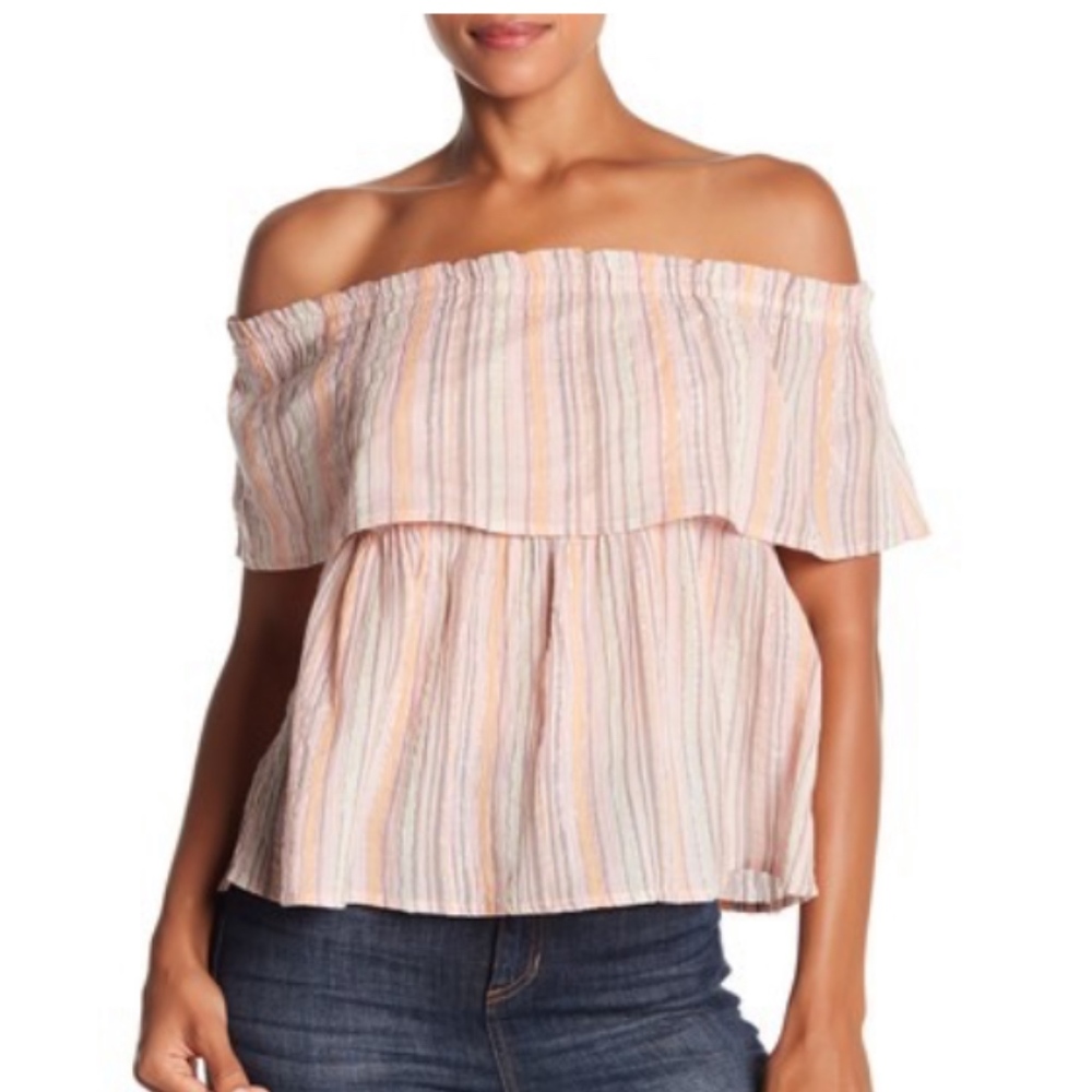 Lucky Brand Crinkle Shine Top, NWT